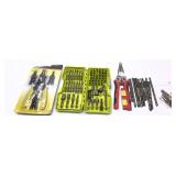 Lot, assorted tools includes drill bit sets,