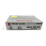 Box of 12 Ga. 2.75" Winchester rifled HP slugs,