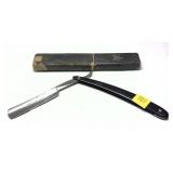 Vintage straight razor marked Military, with case