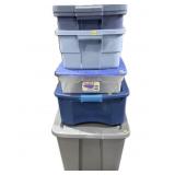 Lot, assorted totes includes: 2 Rubbermaid