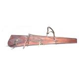 Embossed leather saddle long gun case