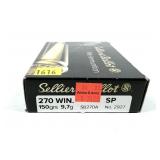 Box of .270 WIN. 150-grain SP Sellier & Bellot