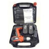 Black and Decker 18-volt cordless drill in case