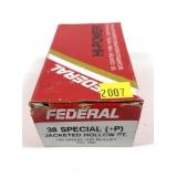Box of .38 Spl. +P 125-grain JHP Federal