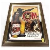 Old Milwaukee framed mirror, 28" x 22" -LOCAL