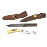 Lot: Schrade 518SC Scrimshaw knife with sheath