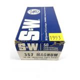 Box of .357 Mag. 90-grain jacketed SP Smith &
