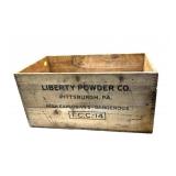 Liberty Explosives wooden crate 17.5x9.5x8.5" H.