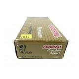 Box of .338 WIN. Magnum 225-grain Federal trophy