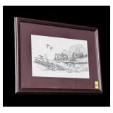 Redland Cabin by Terry Redlin pencil sketch