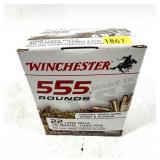 Box of .22 LR. Winchester HP cartridges, 555 Rds.