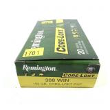 Box of .308 WIN. 150-grain Core-Lokt PSP