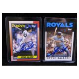Lot, 2 Steve Balboni signed baseball cards- see