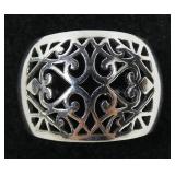 Sterling silver lattice top dome style ring,