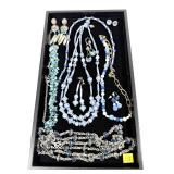 Lot, fashion jewelry, sterling abalone drops