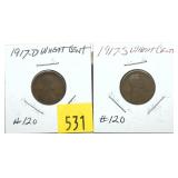 Lot, Lincoln cents: 1917-D, 1917-S, 2 pcs.