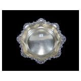 Sterling 9" bowl w/gold wash, 7.925 T.oz.