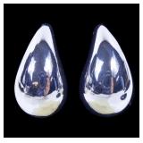 Sterling silver hollow teardrop post earrings