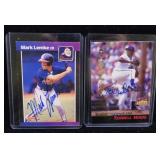 Lot, 2 Atlanta signed baseball cards: Mark Leske