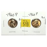 x2- 1960 Lincoln cents, -x2 cents, Sold by the