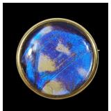 14K Yellow gold butterfly wing pin,