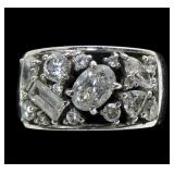 Sterling silver assorted cut CZ band style ring,