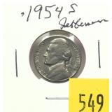 1954-S Jefferson nickel