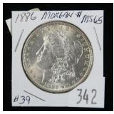 1886 Morgan dollar- Gem B.U.