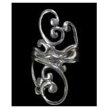 Sterling silver wraparound look scroll design