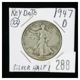 1947-D Walking Liberty half dollar