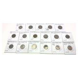 Lot of cleaned Buffalo nickels, 17 pcs.