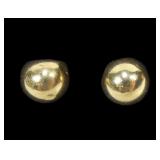 14K Yellow gold post earrings, as is, dented,