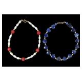 Lot, 14K Yellow gold clasped sodalite and
