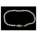 7" 3.5mm pearl bracelet with 14K yellow gold clasp