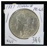 1887 Morgan dollar- Gem B.U.
