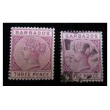 Barbados 63 MH, 63 used, WMK 2, CV $45