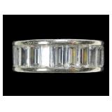 Sterling silver channel set baguette CZ eternity