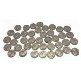 Lot of mixed date nickels, 40 pcs.