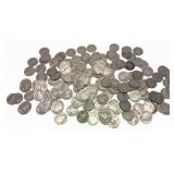 x145- Buffalo nickels, no dates, -x145 nickels,