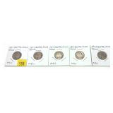 Lot of 1917 Buffalo nickels, cleaned, 5 pcs.