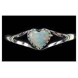 Sterling silver dentil set heart  heat shape lab