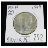 1964 Kennedy silver half dollar- B.U.