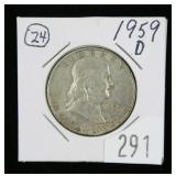 1959-D Franklin half dollar