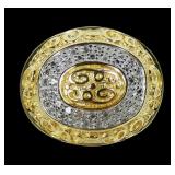 Sterling silver with 18K gold plate ornate dome
