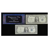 x2- $1 Silver certificates, series of 1935, 1957,