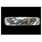 Sterling silver braid design band ring, size 10,