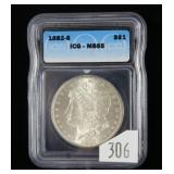 1882-S Morgan dollar- ICG slab certified MS .65
