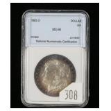 1883-O Morgan dollar- NNC slab certified MS .66