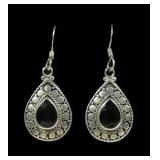 Sterling silver shepherd hook earrings with