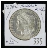 1878-S Morgan dollar- Gem B.U.